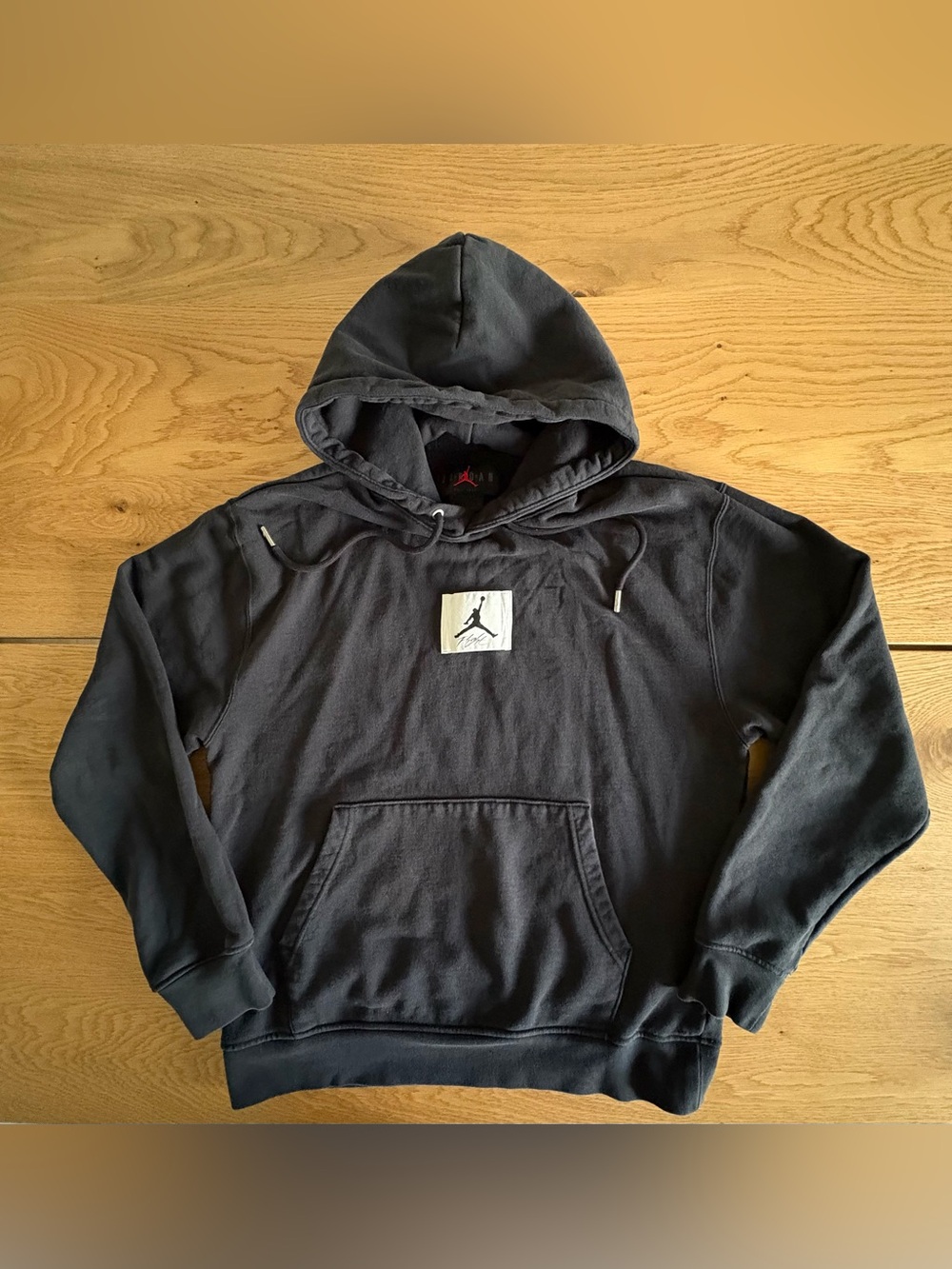 Jordan Flight Jumpman Patch Hoodie Mens Medium Black Pullover Sweatshirt M